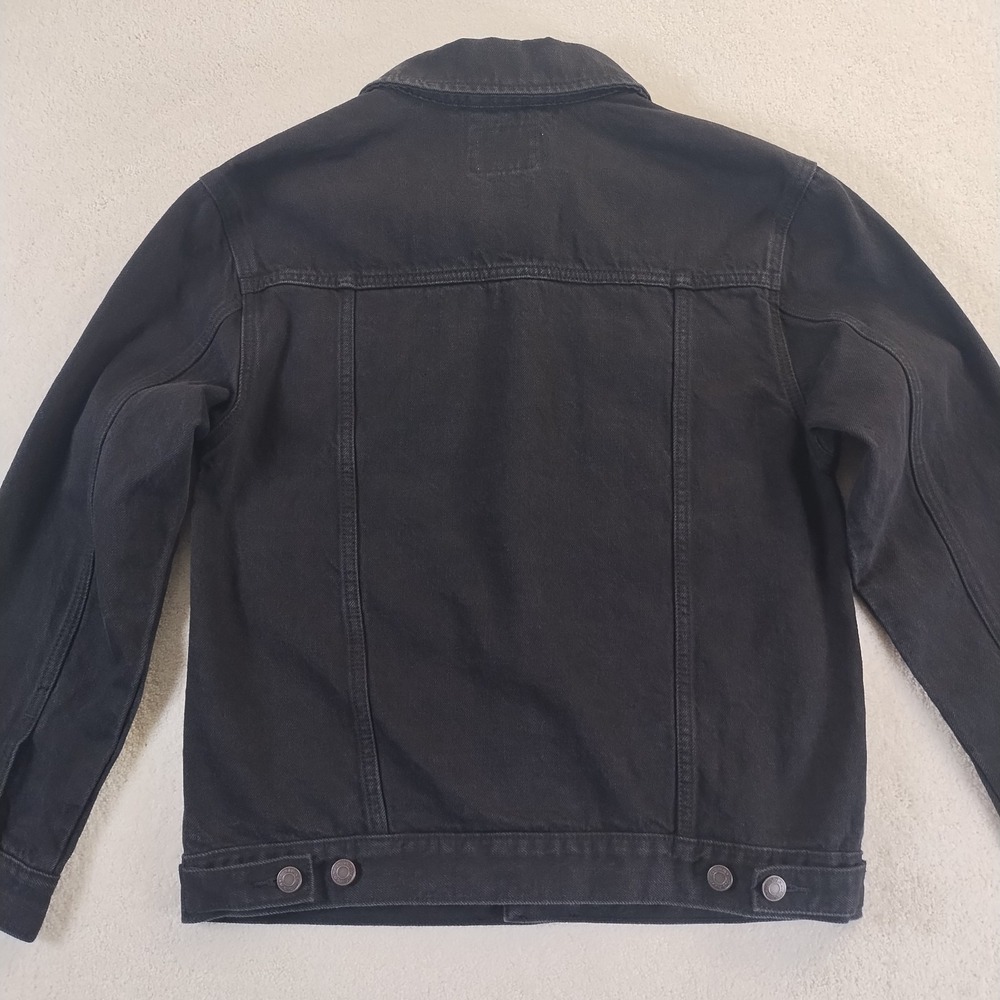 Old Navy Denim Jacket Fits Adult S/XS Black Trucker Cowboy Grunge Workwear - Picture 7 of 14